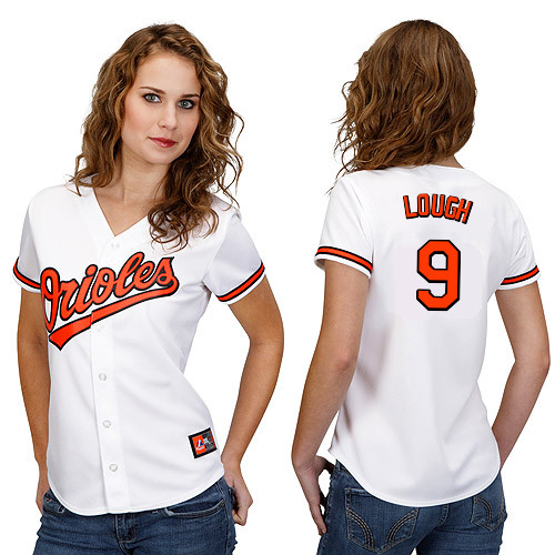 David Lough #9 mlb Jersey-Baltimore Orioles Women's Authentic Home White Cool Base Baseball Jersey
